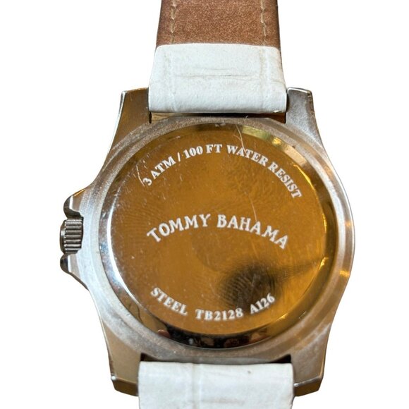 Tommy Bahama TB2128 Women's Sparkling Stones Bezel‎ White Dial Leather Watch - Picture 8 of 10